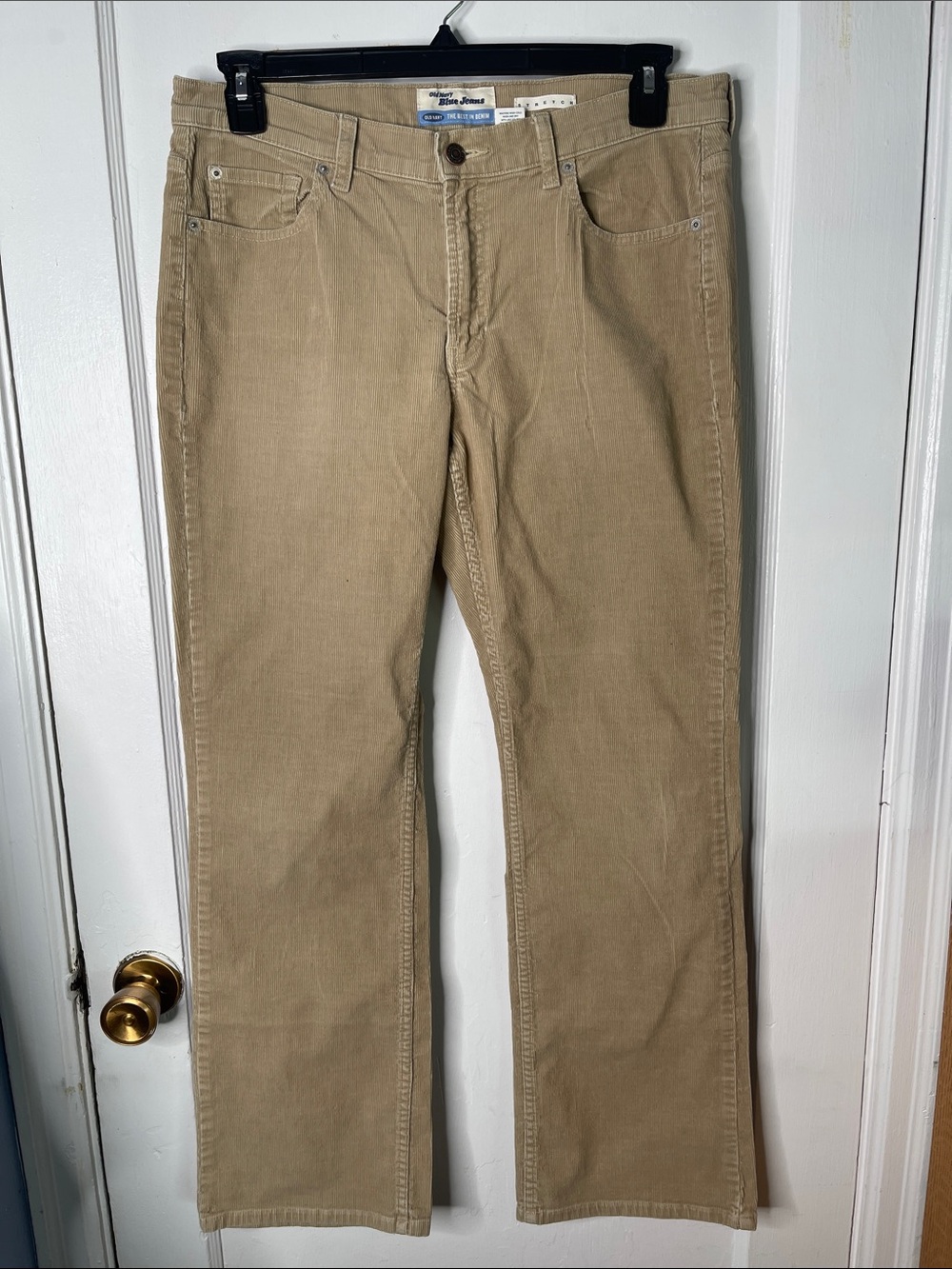 Vintage Old Navy Corduroy Pants 12 Stretch 2003 Khaki Flare Leg Y2K Low Rise